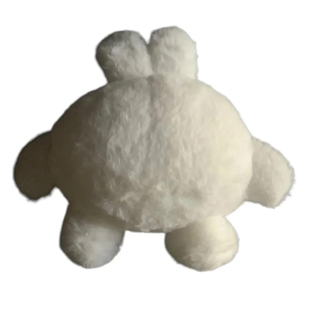 Round Plush White Rabbit Easter Basket Bunny Stuffed Animal Toy 10